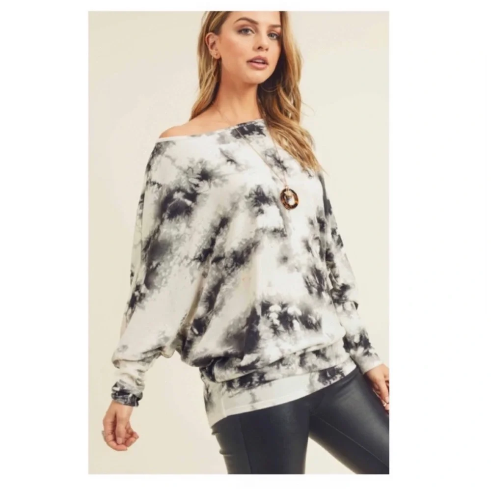 Soft Dolman Sleeve Tie Dye Women's Top - Picture 4 of 6